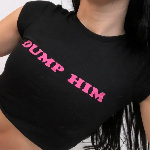Y2K DUMP HIM BABY TEE - Picture 3 of 4